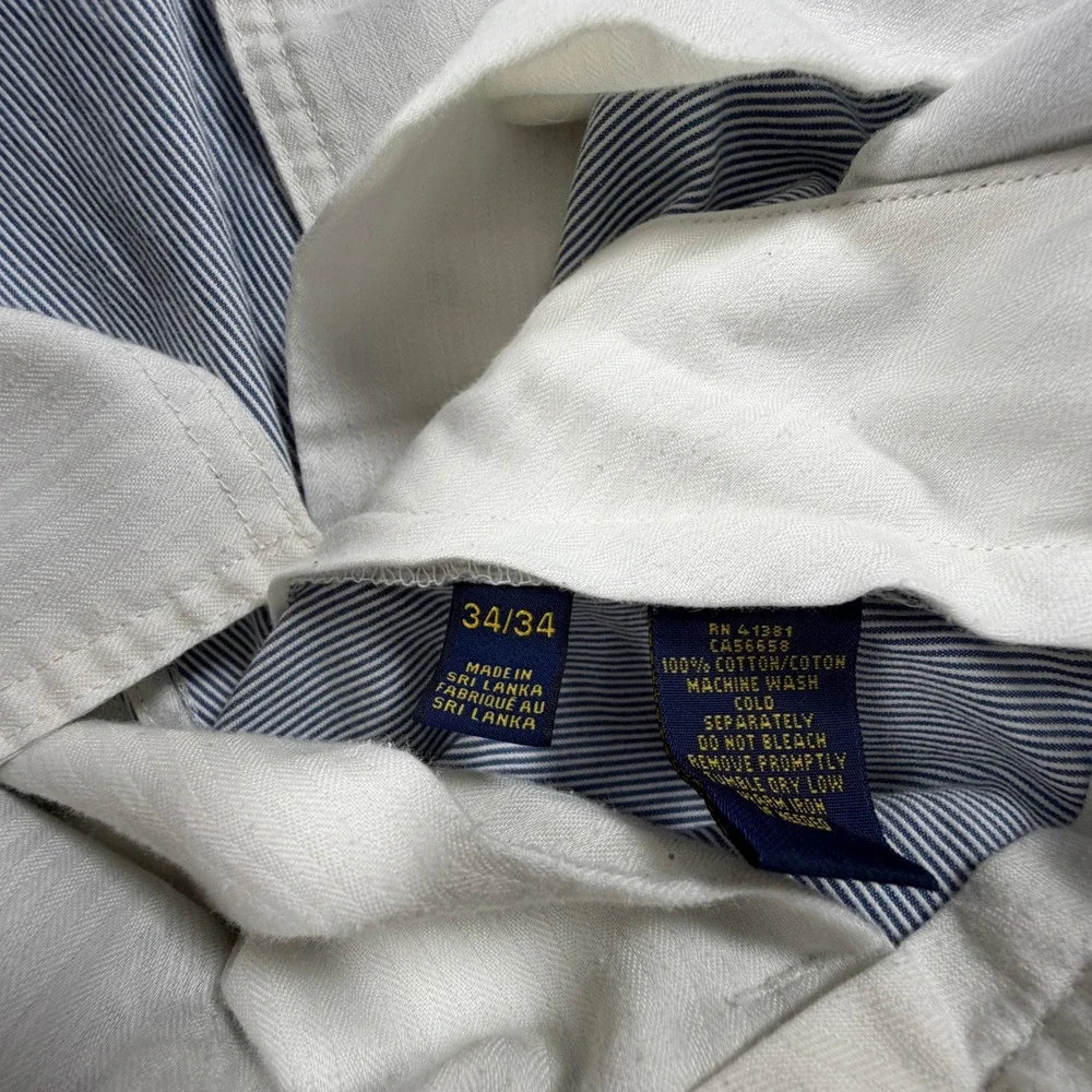 Polo Ralph Lauren Mens 34x34 Slim Fit Striped Chino Pants Blue White - Picture 2 of 11